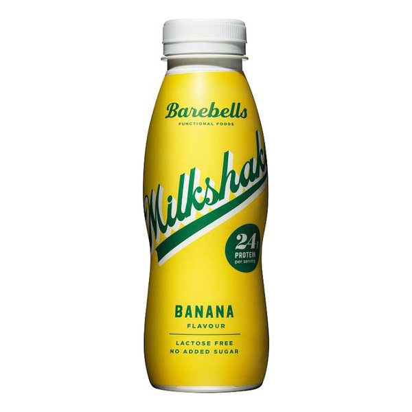Barebells Banana protein milkshake, 24 g protein, lactose free, no added sugar
