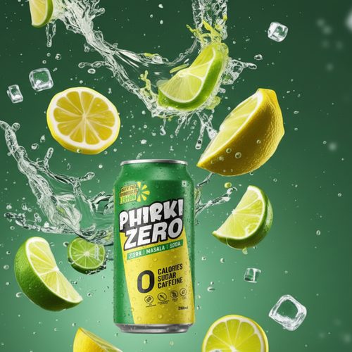 Phirki Zero zeera masala soda can with zero calories, zero sugar and zero caffeine